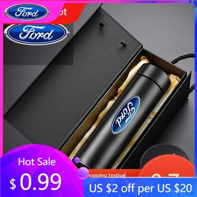 Car Sticker 2025 Hot New Car Smart Thermos Mug With Temperature Display For Ford Focus 2 MK2 3 4 MK3 ST Mondeo Festiva Fusion Su