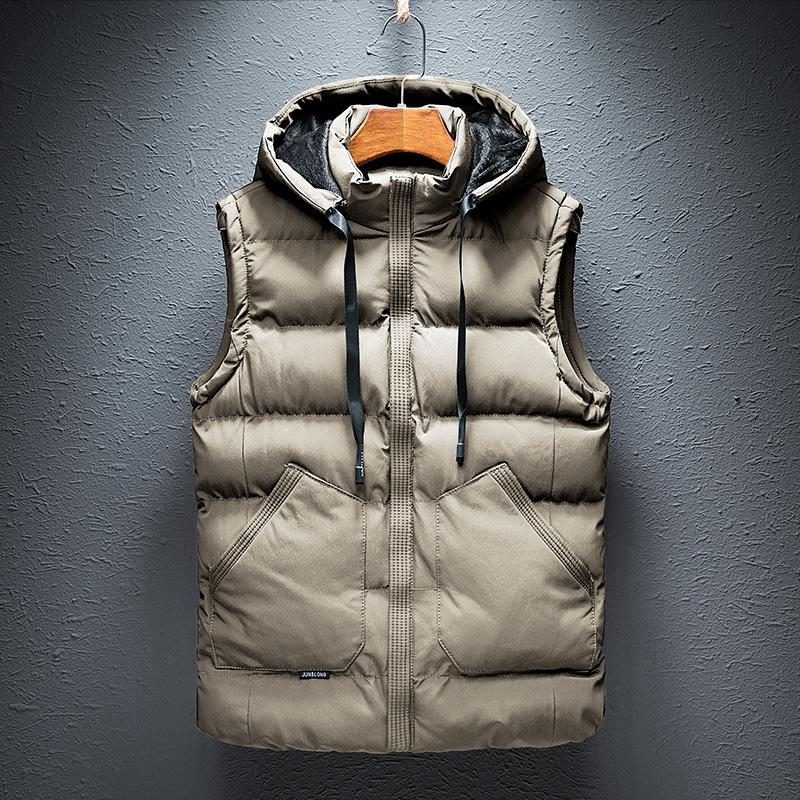 Herren Winter Warme Weste Mantel Mit Kapuze Leicht Übergröße Arbeitswesten Weste Ärmellose Jacke