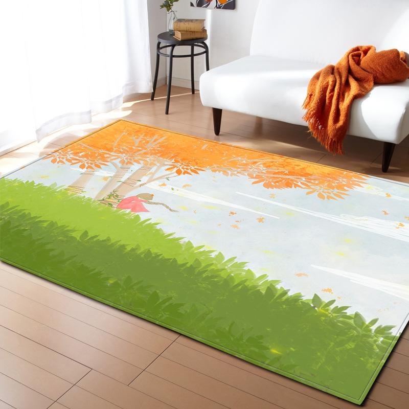 Small Fresh Painting Carpet Living Room Floor Mat
