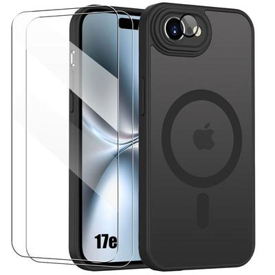 Magnetic Case - BOOLING - for iPhone 17th - with Camera Protection - Black - 2 Tempered Glasses