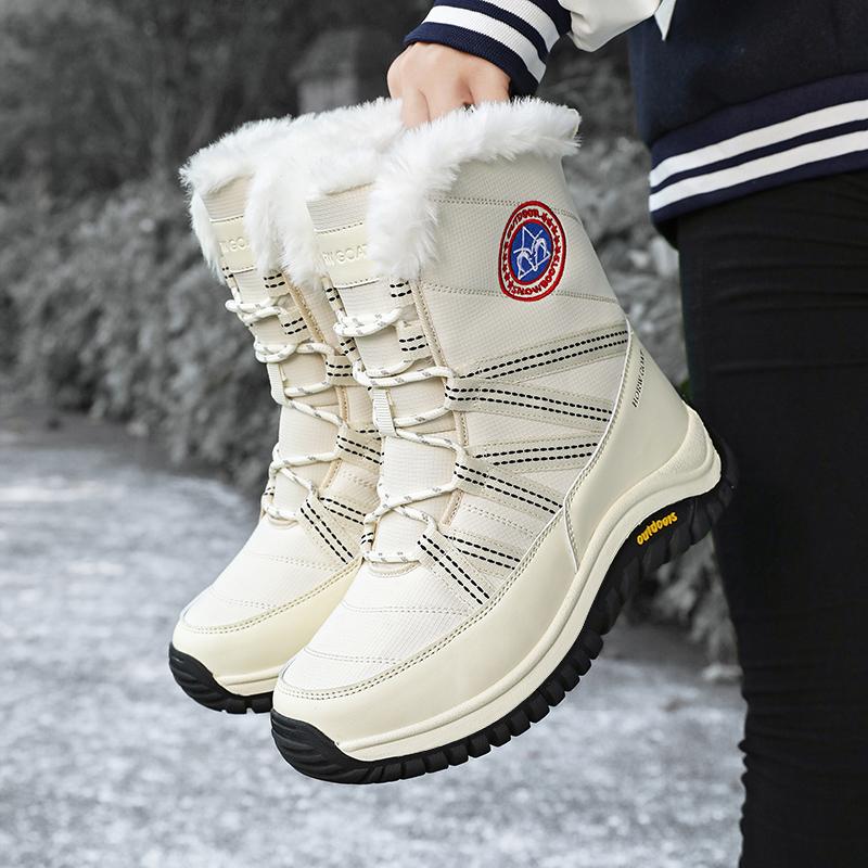 TUINANLE Men's Snow Boots with Lining and Thickening for Warmth, Cold-Resistant Outdoors, Non-Slip Thick Sole Women Ankle Boots