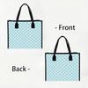 Light Blue Snowflake Pattern Tote Bag Fashion Daily Casual Portable Carryall Shoulder Bag for Women Outdoor Shopping Commute