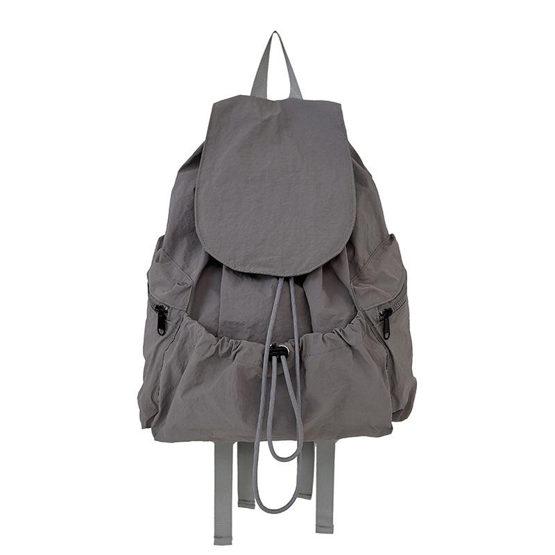 Schoolbag New Korean Niche Lightweight Nylon Backpack Girls Casual Fashion Drawstring Travel Large Capacity Backpack