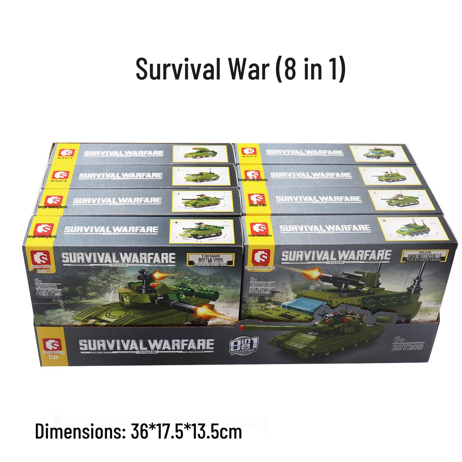 Survival War Series 8-in-1 Missile Launcher Model Building Blocks