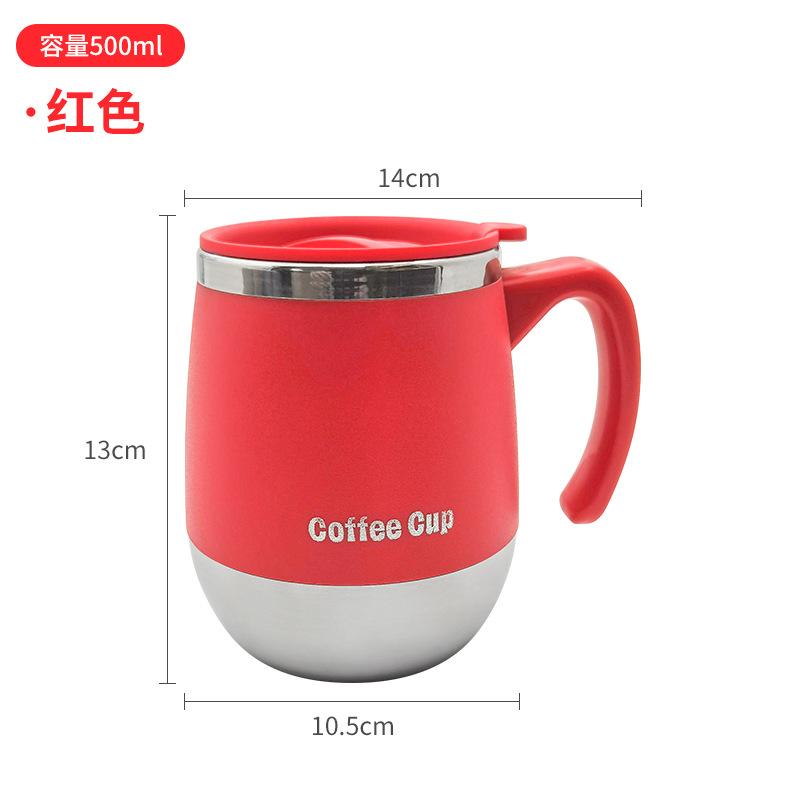 Stainless Steel Double-Wall Vacuum Insulated Coffee Mug with Lid 500ml Thermal Cup for Hot/Cold Drinks 1pc Ideal for Home