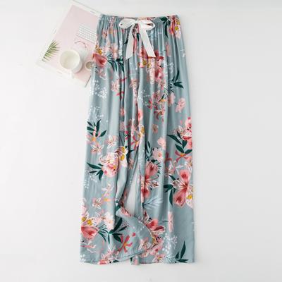Damen Pyjamahose, Loungewear-Hose, Baumwolle, Lockere Passform, Übergröße, Weitbeinige Hose