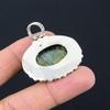925 Silver Oval Labradorite Stone Wife Artisan Handmade Wedding Pendant Jewelry