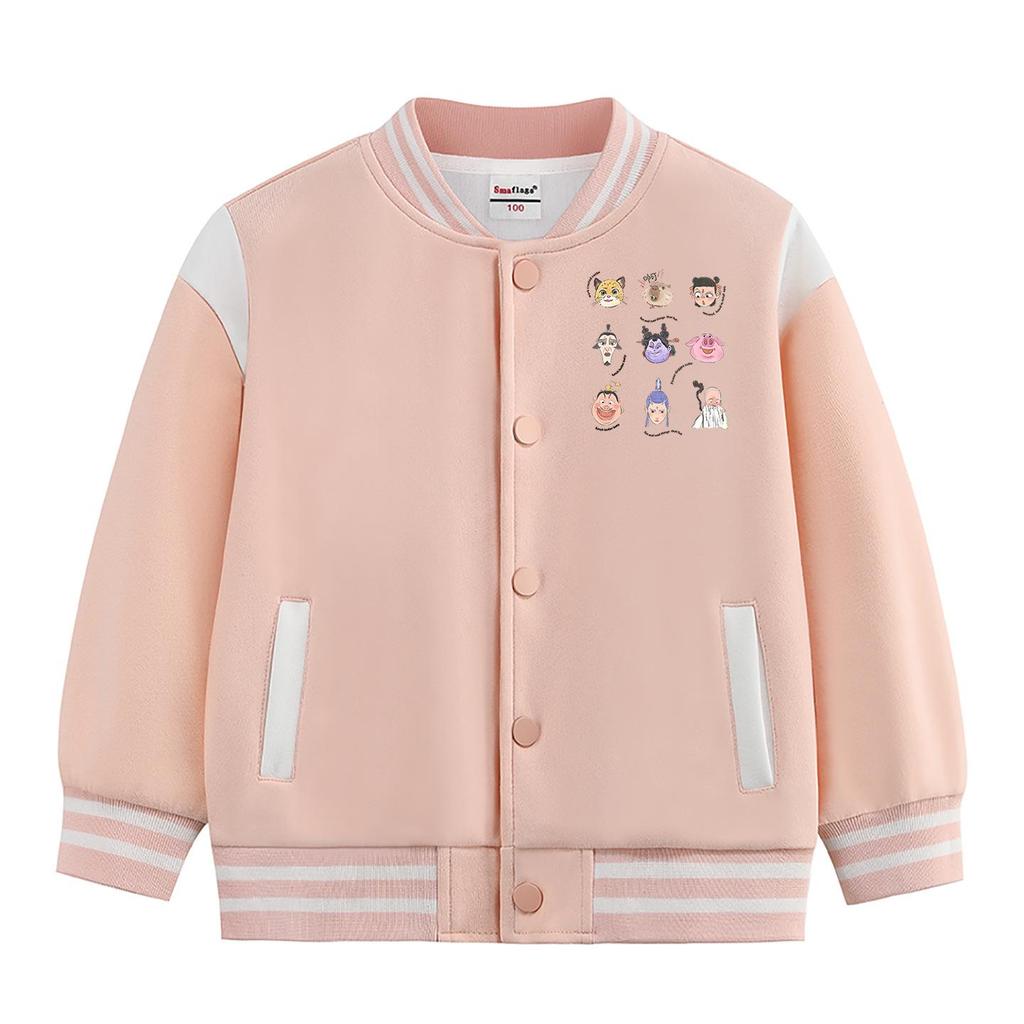 Autumn 2026 Kids' Thickened Velvet Baseball Jacket.