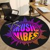 1pc Music Vibes Office Round Rug, Non-slip, Soft and Durable Office Rug for Interior Decoration, Perfect for Office,Decoration Yy260204030