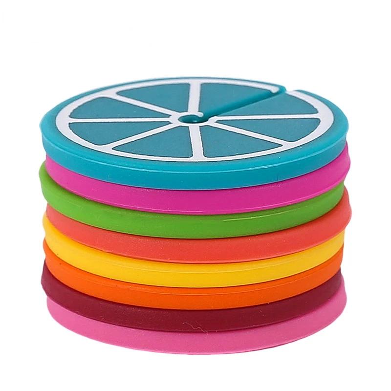 Wine Glass Markers Set of 6 Fruit Silicone Drink Glass Tags Recognizer Cup Labels Signs Distinguisher