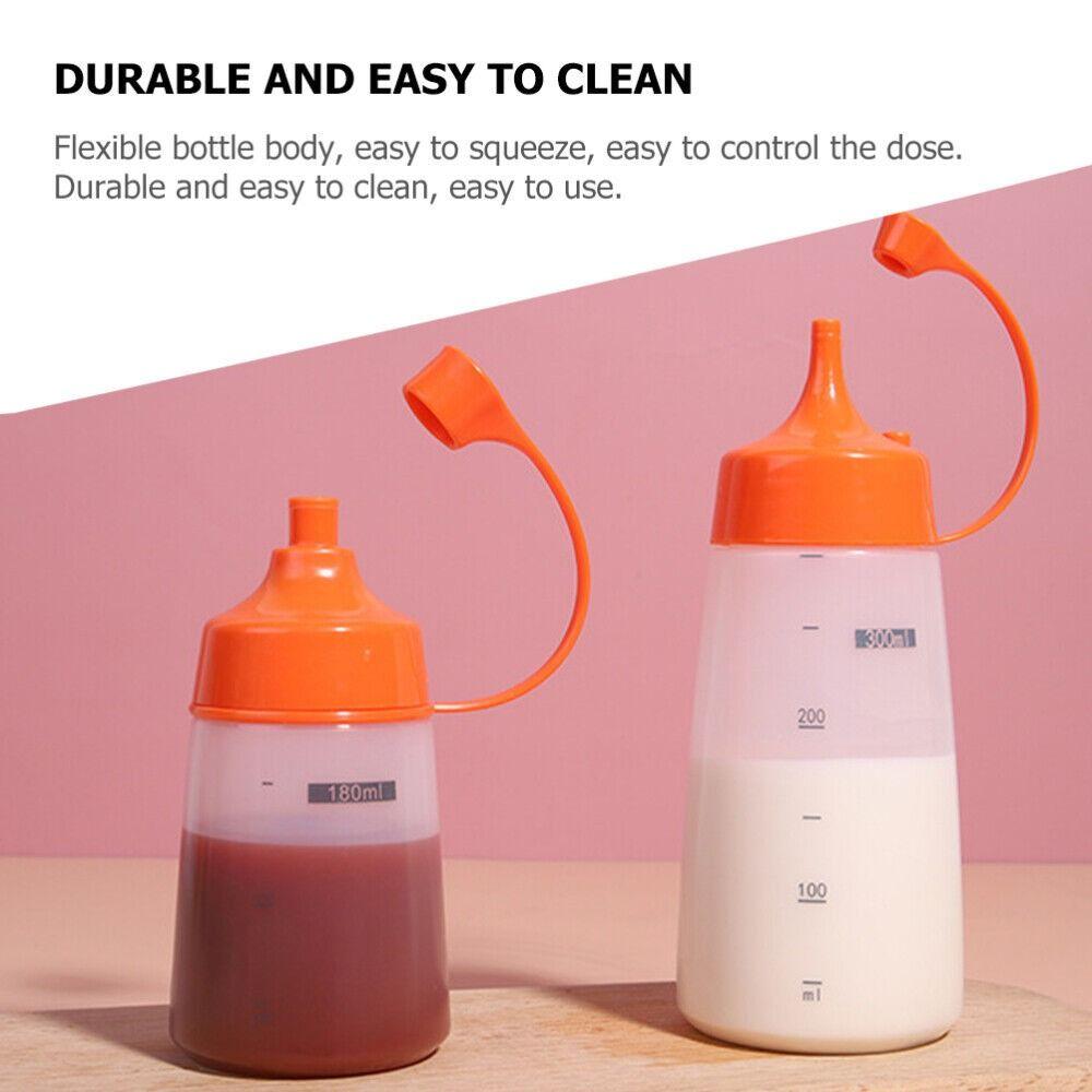 Transparente Quetsch-Saucenflasche mit Skala Quetschflasche Tragbare Mini-Gewürzflasche
