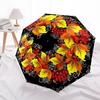 1pc Autumnal Floral Pattern Umbrella with Plastic Handle,Compact & Stylish,Suitable for All Seasons YS331029