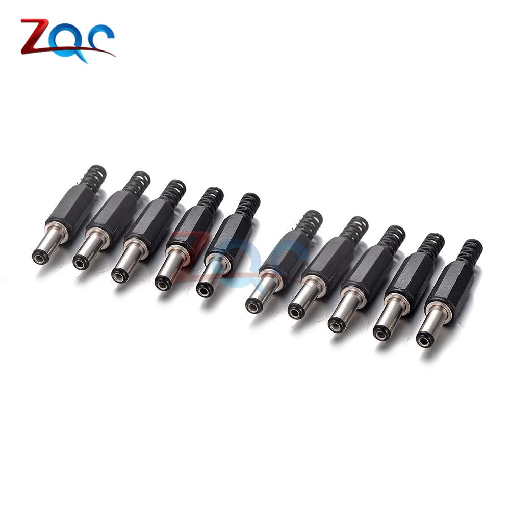 10PCS DC Power Connector Pin 2.1x5.5mm Female Plug Jack + Male Plug Jack Socket Adapter