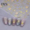 Holiday Nail Stickers Halloween 3D Art Stickers, Metallic Golden Pumpkin Ghost Spider Web DIY Supplies Witch Hat Decals, Self-Adhesive Manicure