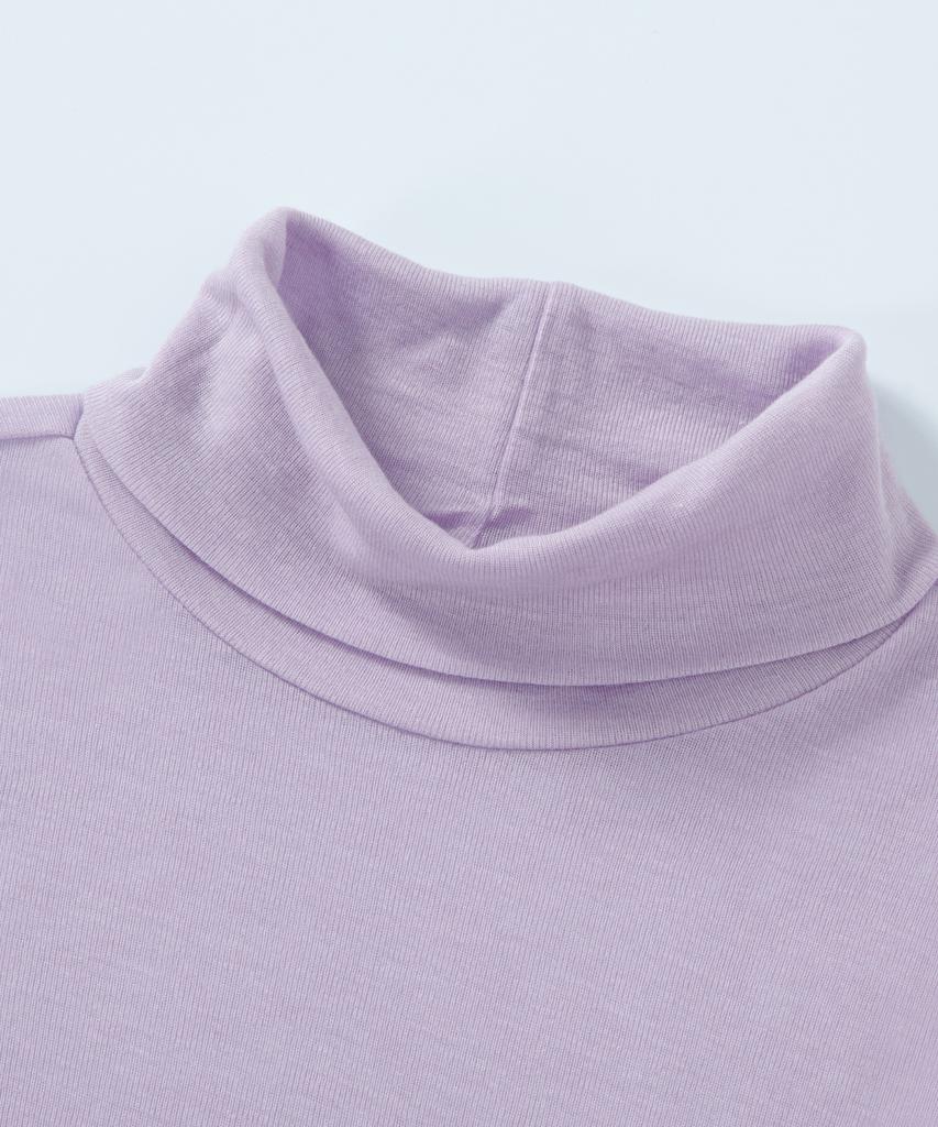 LEI AVERY Wool Tencel Turtleneck T-Shirt (Purple)