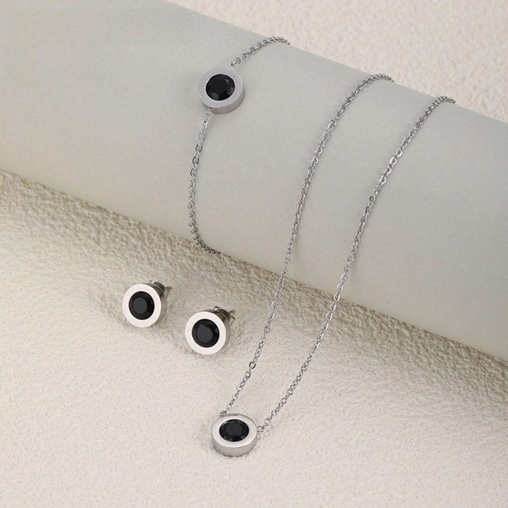 Round Crystal Stainless Steel Bracelet Coloful Moissanite Bracelet  for Gifts