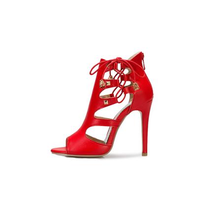 Sárga Női Gladiátor Szandál Magas Tűsarok Hölgy Elegáns Cipő Nagy Méret Plusz 50