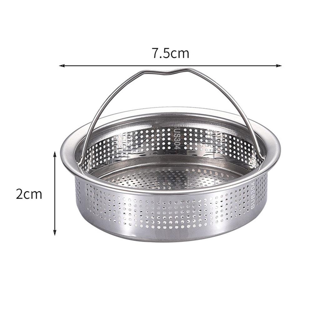 Colador de Fregadero de Cocina de Acero Inoxidable Cesta Filtro de Desagüe para Fregadero con Asa Filtra Desperdicios de Cocina Accesorios de Cocina