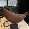Retro Trend Solid Color Splicing Leather Shoulder Bag Women Korean Fashion Lady Dumpling Crossbody Bag Handbags and Purses