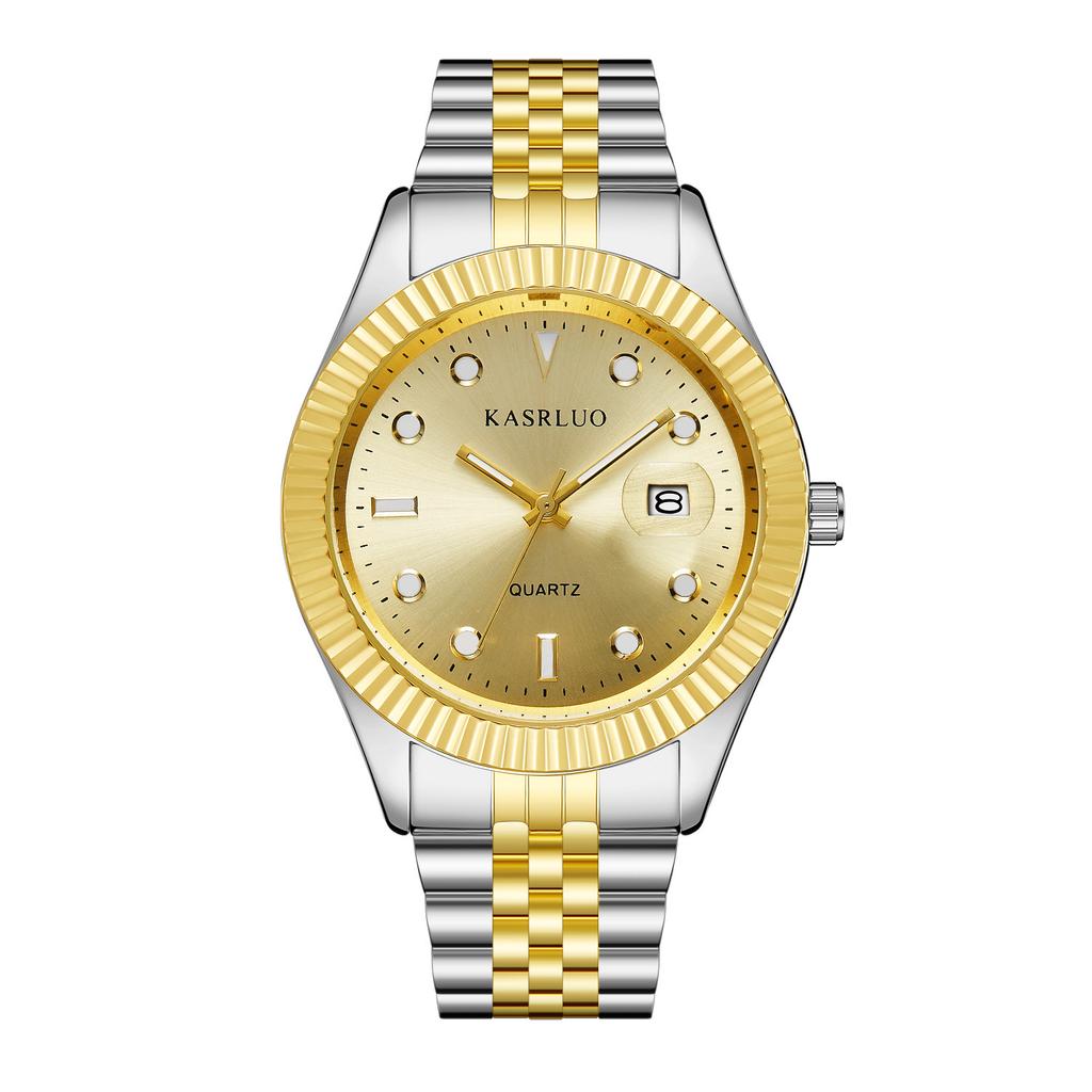 Men'S Watch Business Simple Fashion Trend Calendar Steel Belt High-End Waterproof Men'S Watch Exquisite