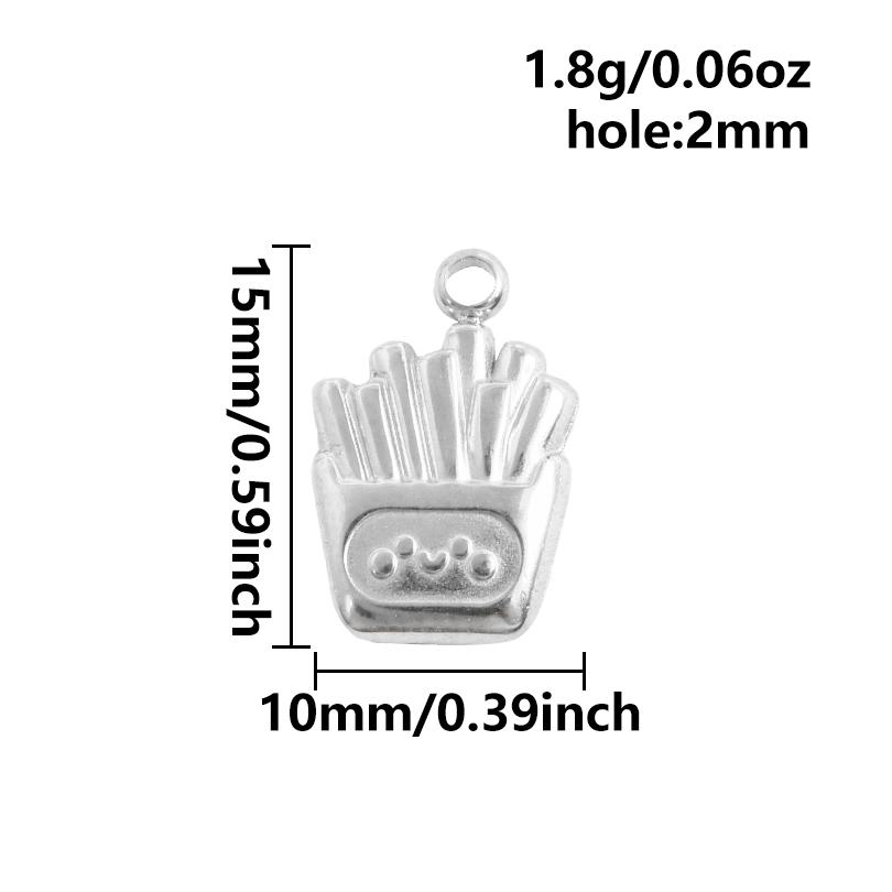 5pc Exquisite Food&Fruit Pendant Three-Dimensional Small Bag Charm Stainless Steel Pendants For Jewelry Making Supplies Breloque