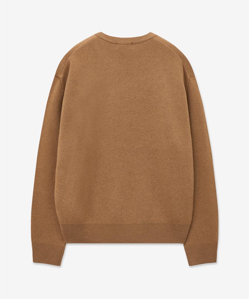 Tienjiti Wool Blended Round Neck Sweater (Camel) Tnsw5F105Cm