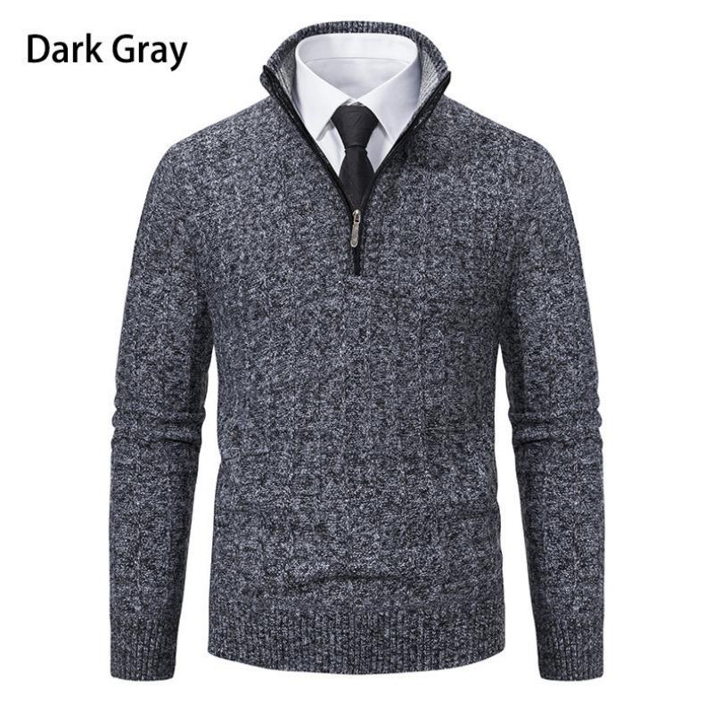 Men S Stand Collar Pullover Fleece Knit Sweater Casual Plus Size Winter