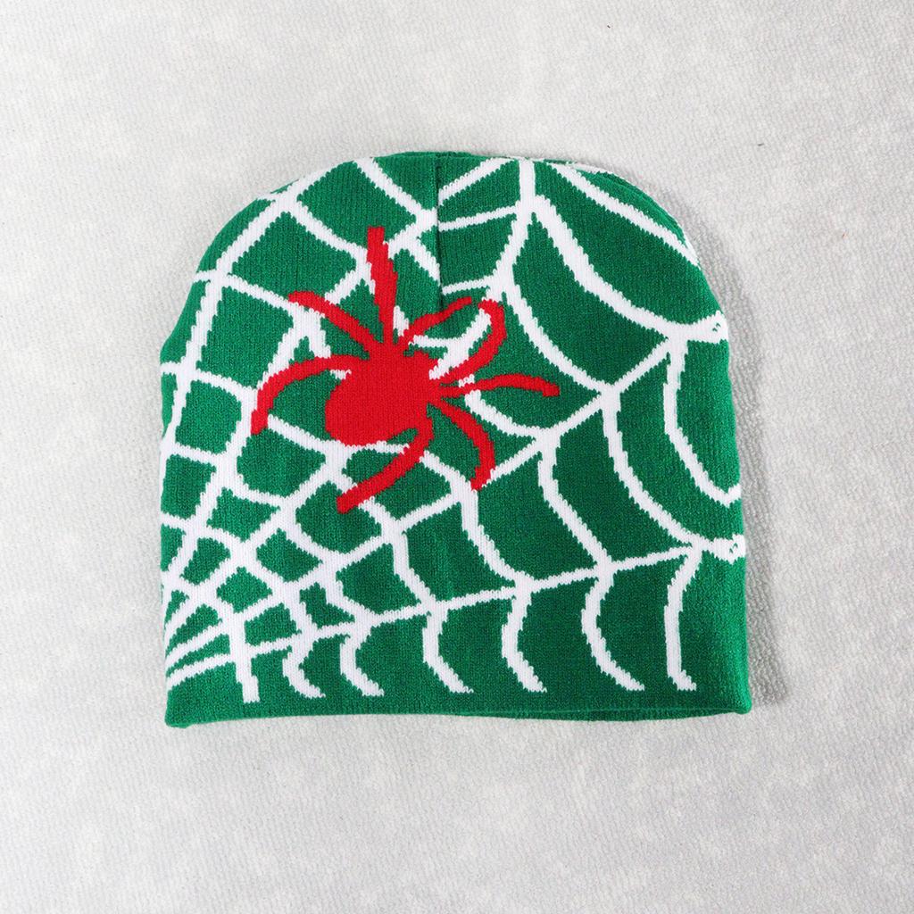 1pc Unisex Y2K Style Beanie with Spider Web Printing,winter Casual Windproof Skull Cap,Suitable for Halloween Daily Wear Winter