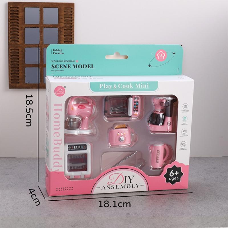 1 Set Doll House Accessories 1:12 Dollhouse Miniature Coffee Machine Egg Beater Bread Machine Home Appliances Decor Toy