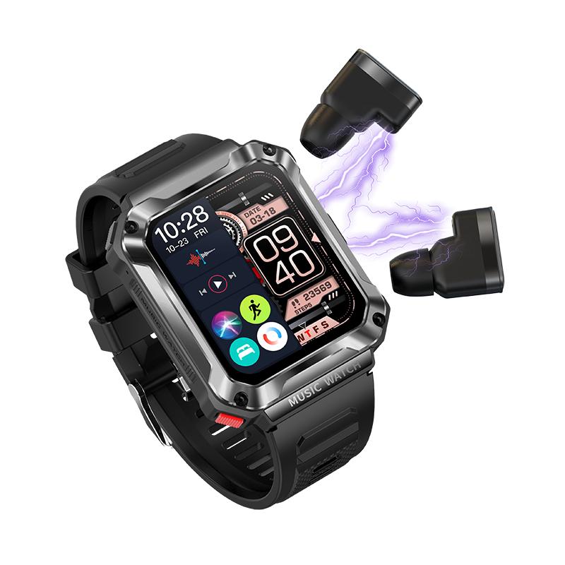 

Смарт-часы T93, 1,96 дюйма, 4 ГБ памяти, беспроводные Bluetooth-наушники для вызова, спортивные музыкальные наушники, умные часы для мужчин и женщин чёрный