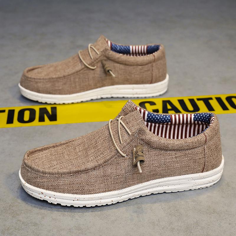 Men Shoes Casual Canvas Loafers Shoes Light Breathable Flats Leisure Male Vulcanized Shoes Walking Sneakers Plus Size 39-47