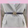 Belt Womens Leather With Classic Silver Buckle For Daily Office Attire Gift