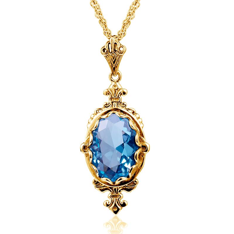 100% Sterling Silver 925 Citrine Necklace Women Luxury 10*14mm 8ct Oval Yellow Stone Pendant Victoria Style Jewelry Gift Female