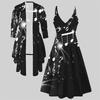 3D  Printed  Set Dress Coat ,   Single Color, Simple ShapeFashion Print,suitable for Various Scene Fashion Styles