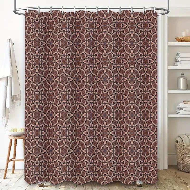 Kaleidoscope Pattern Waterproof Bathroom Shower Curtain for Home Decor in Multiple Colors Customizable Sizes Available