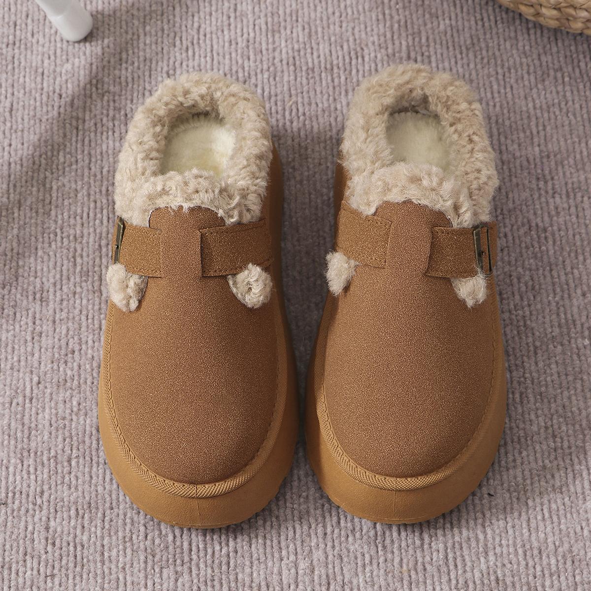 

модные женские сапоги весна/осень, обувь для улицы, увеличивающая рост, с круглым носком, с пряжкой на ремне для женщин, повседневные сапоги на платформе 2024 44 коричневый