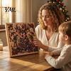 DIY Decorative Wall Ornaments Christmas Faux Pearl Art Kit, Rhinestone Painting 8" X 8", Cartoon Projects Snowman Animal Diamond Craft Kit for Adults,