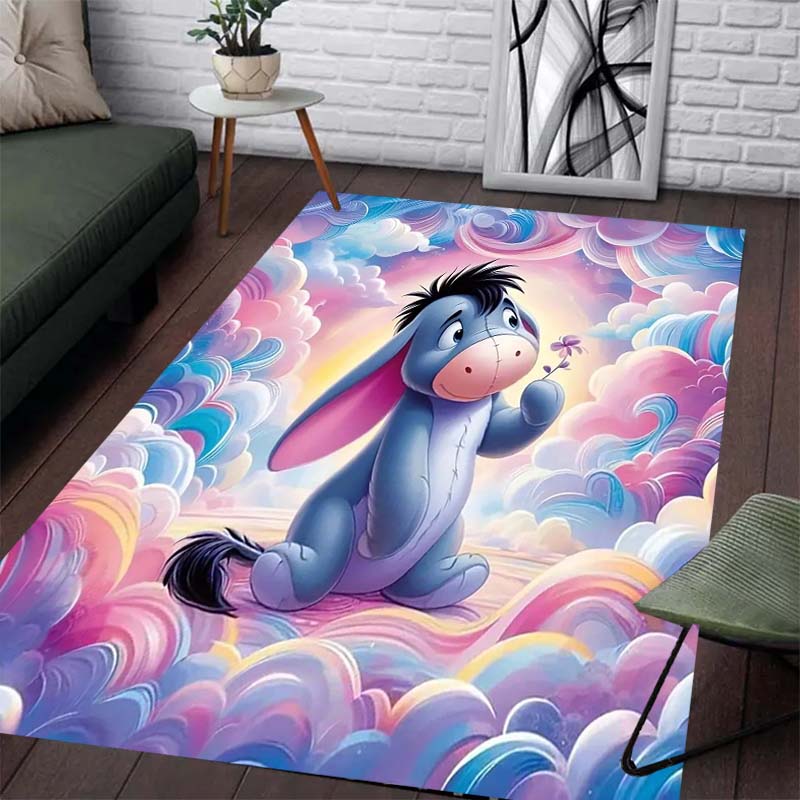 Eeyore Pattern Rug with A Sleeping Cloud Motif - Non-slip Kitchen Mat, Outdoor Rug Home and Bedroom Decor Yoga Mat Birthday Gift