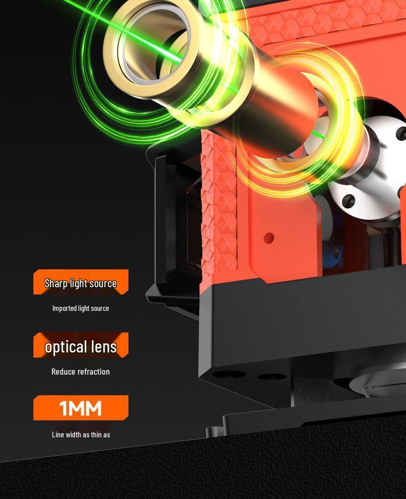 German 12-Line Green Laser Level: High Precision, High Brightness, Outdoor Auto-Leveling
