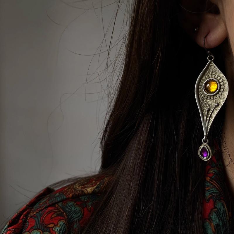 

DIMANAF 2023 Four Seasons Серьги Ретро Аксессуар Длинный этнический стиль Листья Простые аксессуары Серьги 325