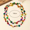 Coconut Shell Long Beaded Colorful Irregular Beaded Vintage Coated Reflective Glass Beads Chunky Costume Jewelry for Women