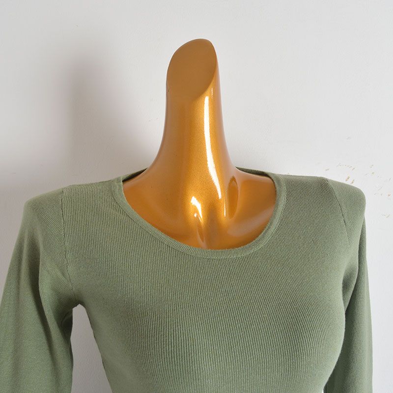 Pure Desire Style Sexy Round Neck Knitwear Women's Spring & Fall New Arrival Silm Stylish Open Back Cut Out Versatile Bottoming Top