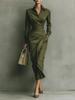2026 Herbst Winter Asymmetrisches Langarm Schlankes Hemdblusenkleid