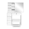 Dressing Tables Artiss Dressing Table Stool Mirror Jewellery Cabinet Makeup Storage Drawer White