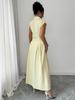 European Style Elegant A-Line Maxi Dress for Women - Waist-Cinching, Spring/Summer 2026 Collection