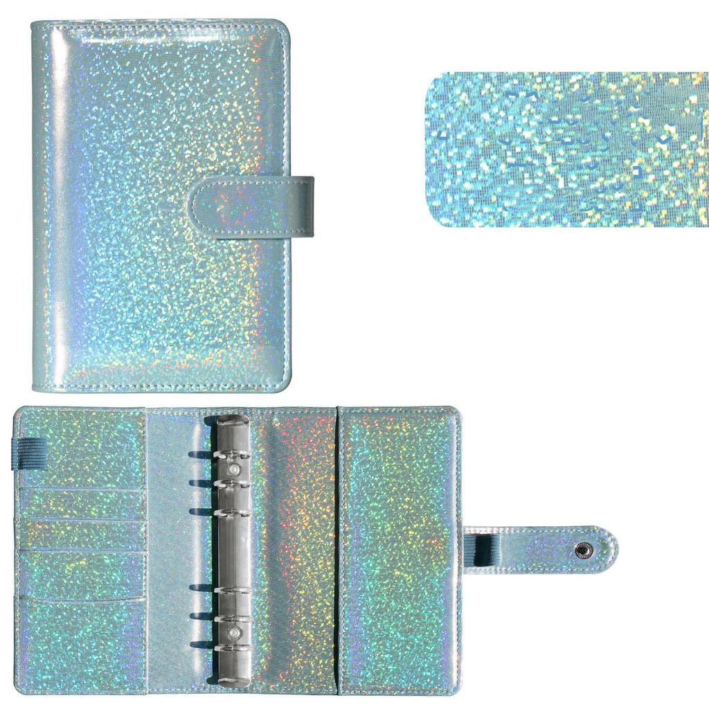 Macaron Glitter Farbe A6 PU Leder DIY Binder Notebook Abdeckungen Tagebuch Bücher Zeitplan Papier Abdeckungen Schule Schreibwaren