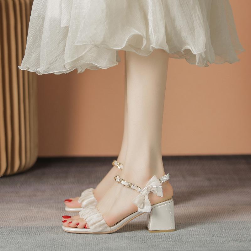 Women's Low Heels Square Open Toe Ankle Strap Shoes Block Chunky Heeled Strappy Sandals Comfortable Summer Wedding Party Dress Pumps Shoes for Women