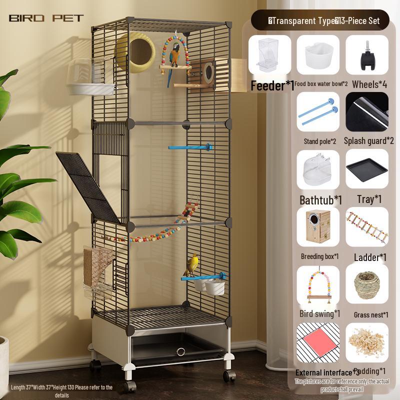 Luxury Large Bird Cage for Cockatiels, Budgerigars, Parrots with Breeding Box