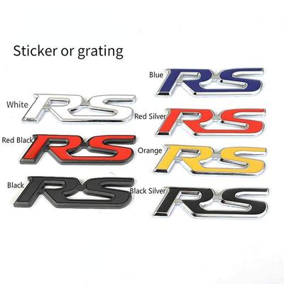 1 יחידה לוגו RS ממתכת תלת-ממדי סמל רכב מדבקת תא מטען אחורי גרסת ספורט שינוי עיצוב רכב