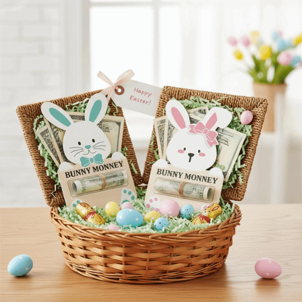 6PCS/SET Portable Bunny Banknote Card Funny Money Wallet Gift Card Holder  Home Decorations